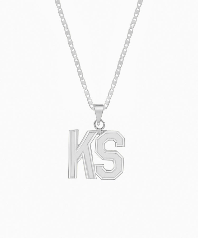 Jersey Initial Nameplate Necklace