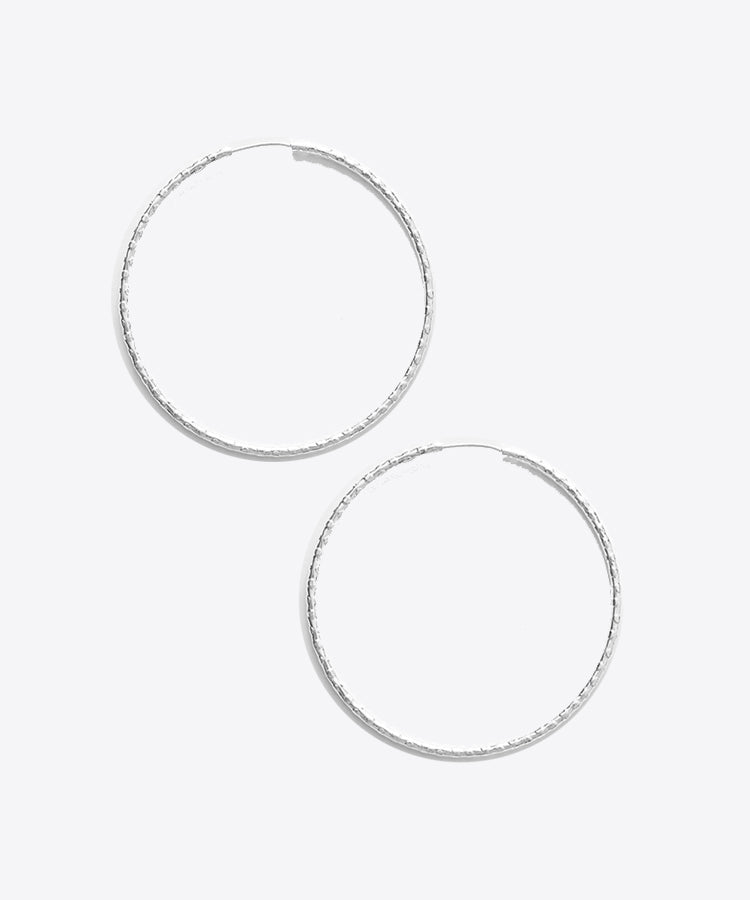 Circle Patterned Large Hoop Earrings