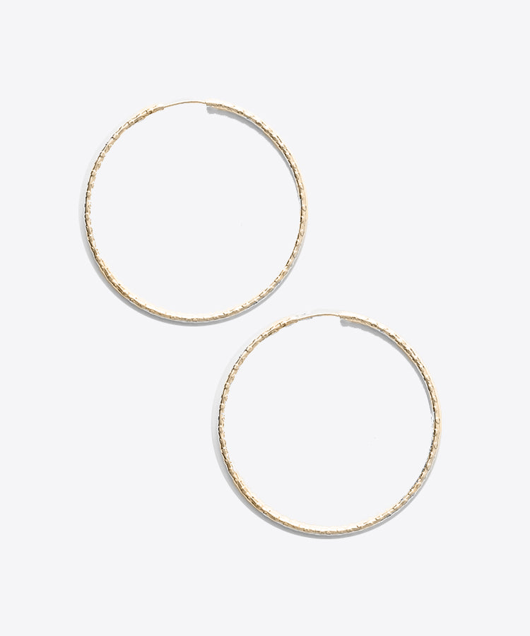 Circle Patterned Large Hoop Earrings