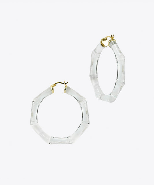 Lucite Bamboo Hoop Earrings