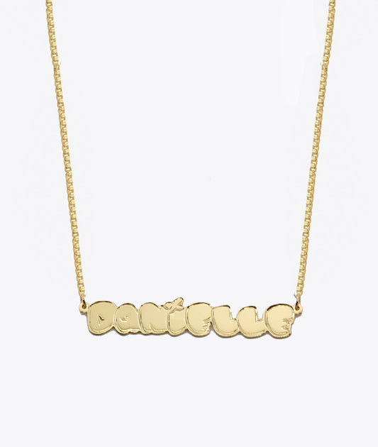 Puffy Nameplate Necklace