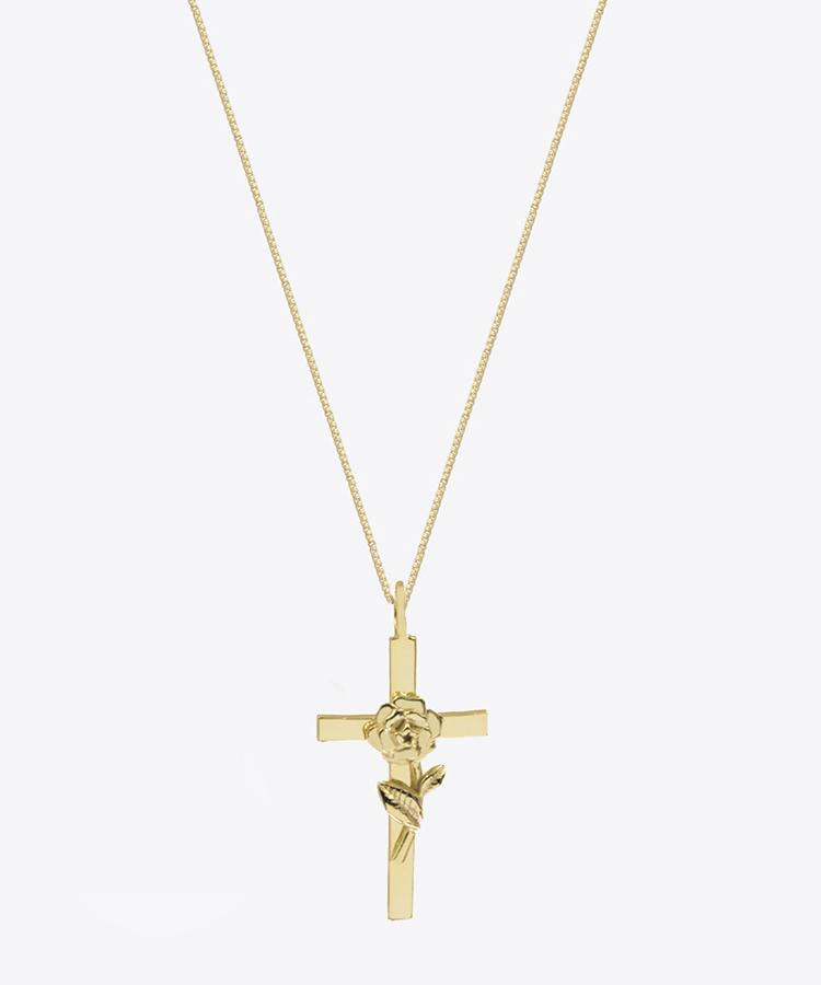 Lourdes Rose Cross Necklace