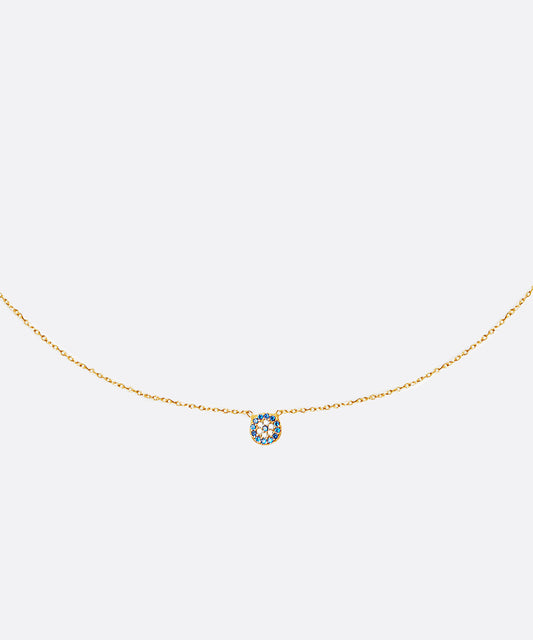 DAINTY EVIL EYE STONE NECKACE