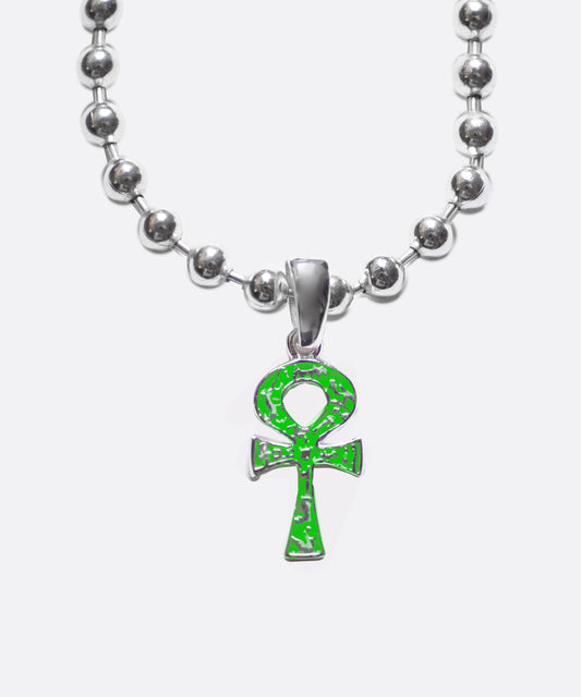 Ankh Green Enamel Necklace