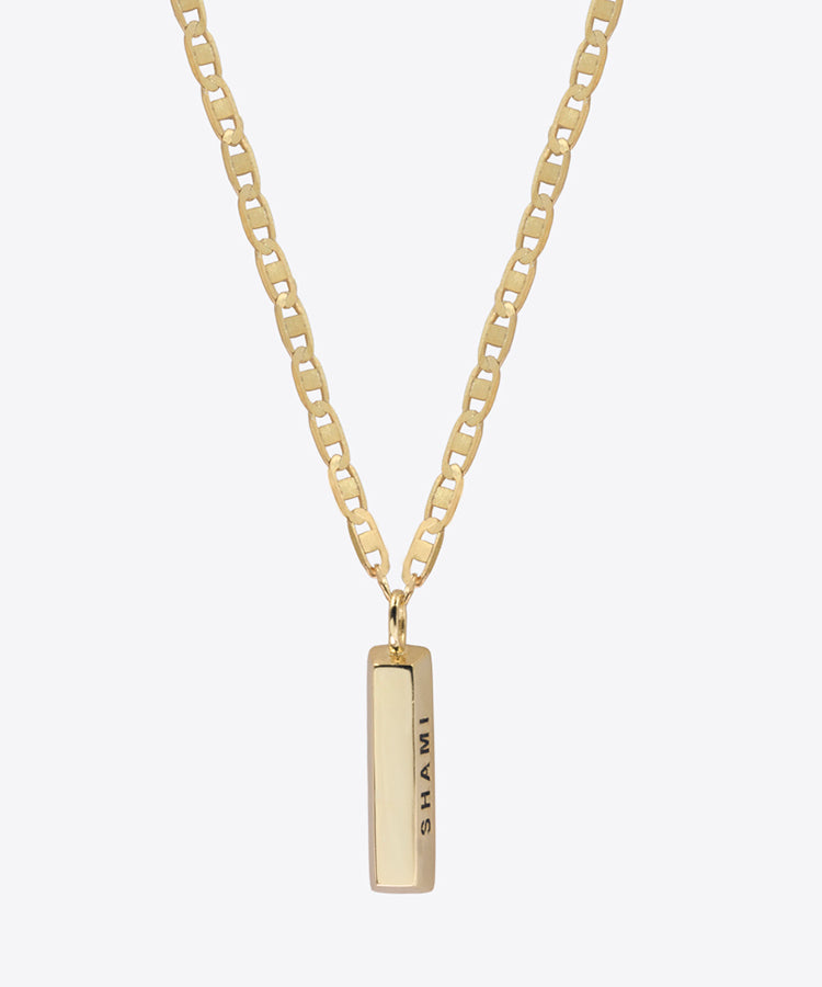 shami jewelry brick necklace gold bar necklace