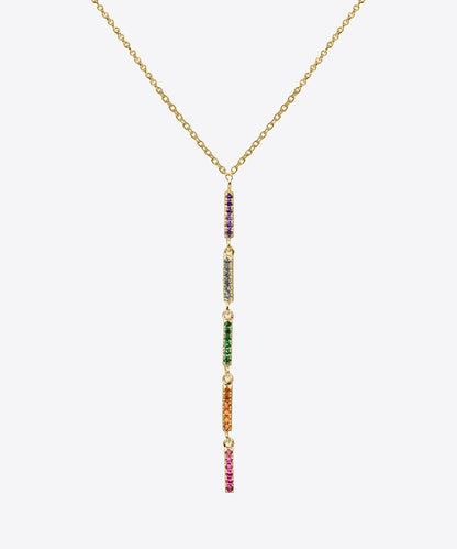 Rainbow Bar Drop Necklace