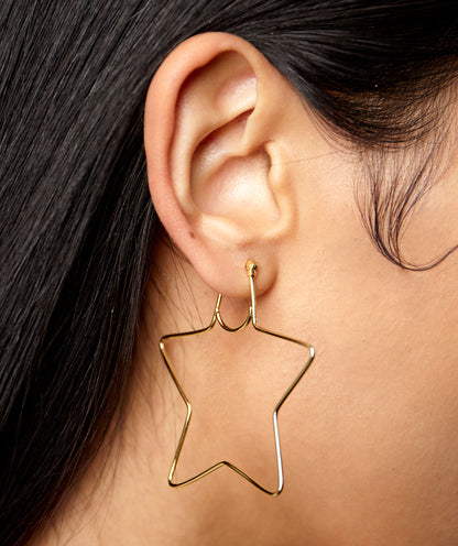 Small Star Hoop Earrings